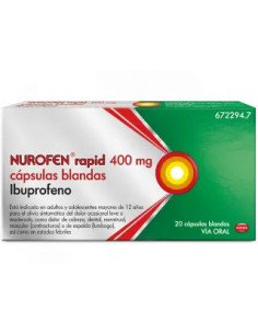 ▷ Nurofen rapid 400mg [20 cápsulas blandas] | Comprar online | BadaFarma