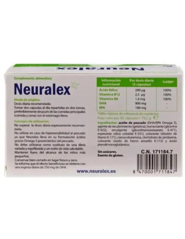 Neuralex 60 cápsulas | Etiqueta