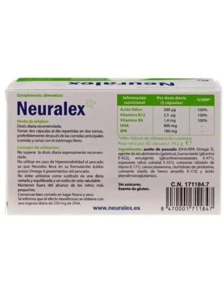 Neuralex 60 cápsulas | Etiqueta