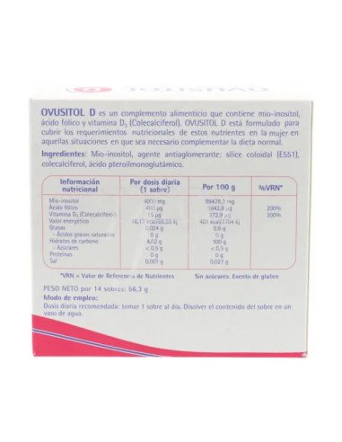 OVUSITOL D 14 sobres | Etiqueta