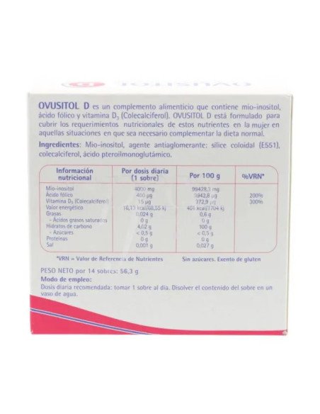 OVUSITOL D 14 sobres | Etiqueta