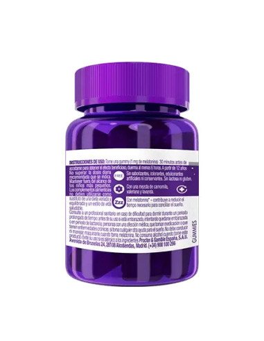 ZzzQuil Complemento alimenticio para dormir Frutos del Bosque 60 Gummies | Etiqueta