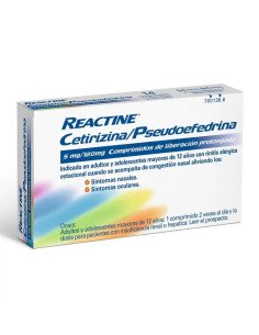 ▷ REACTINE 5 MG / 120 MG [14 comprimidos] | Comprar online | BadaFarma